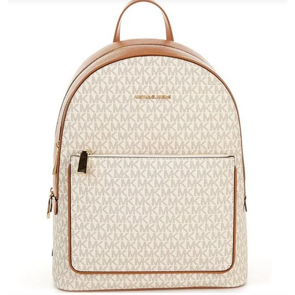 NWT Michael Kors Adina Large Backpack - Vanilla/ Acorn